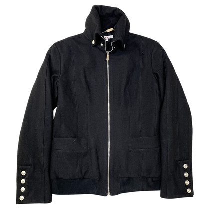 Versace Jacke/Mantel aus Wolle in Schwarz