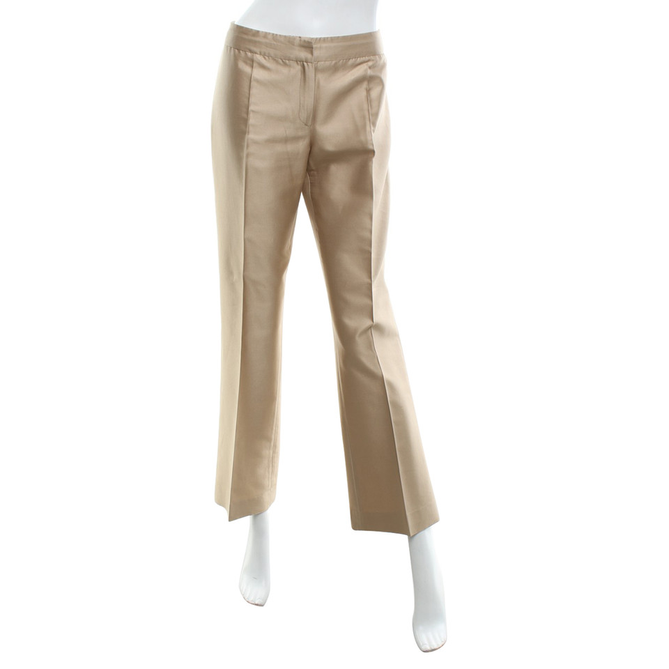 Alberta Ferretti Gold-colored trousers with silk