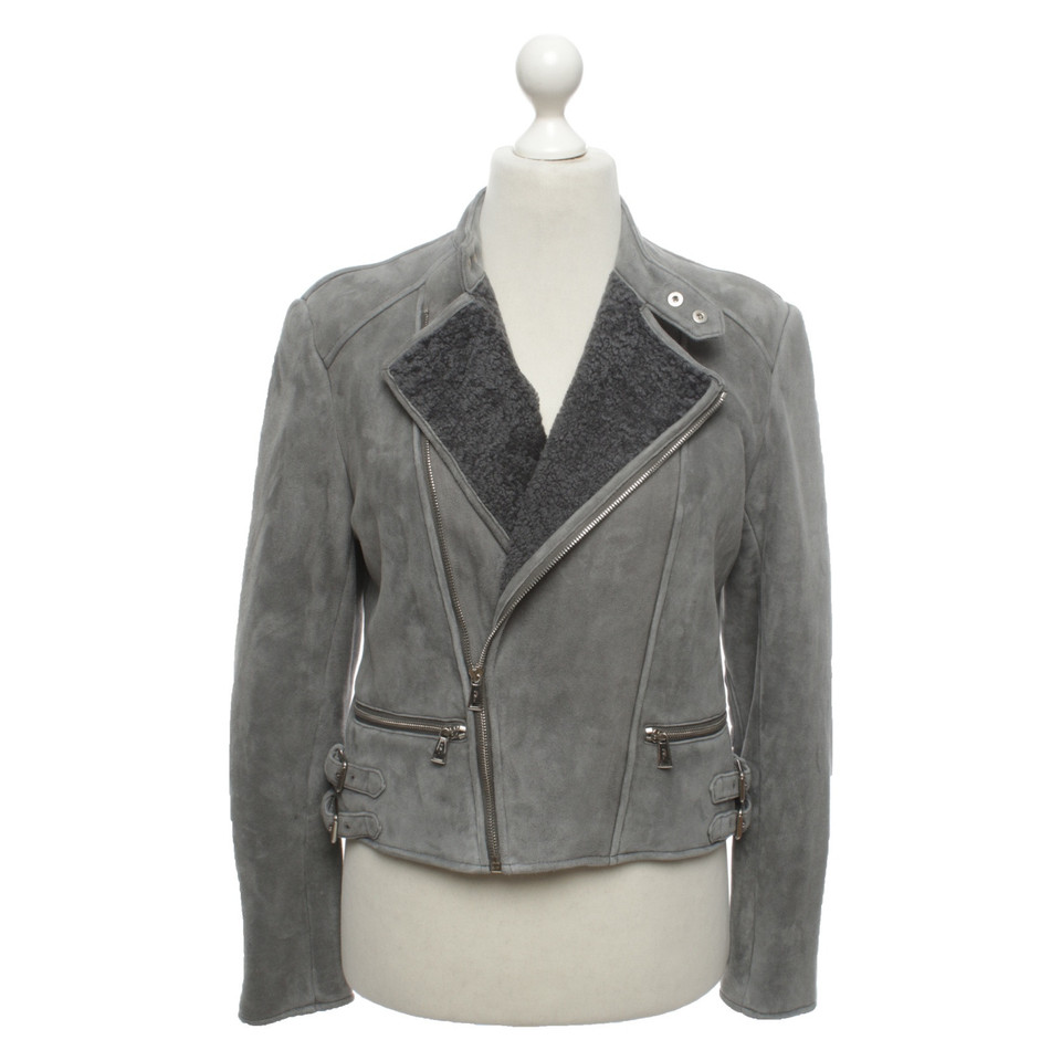 Ralph Lauren Jacke/Mantel aus Leder in Grau