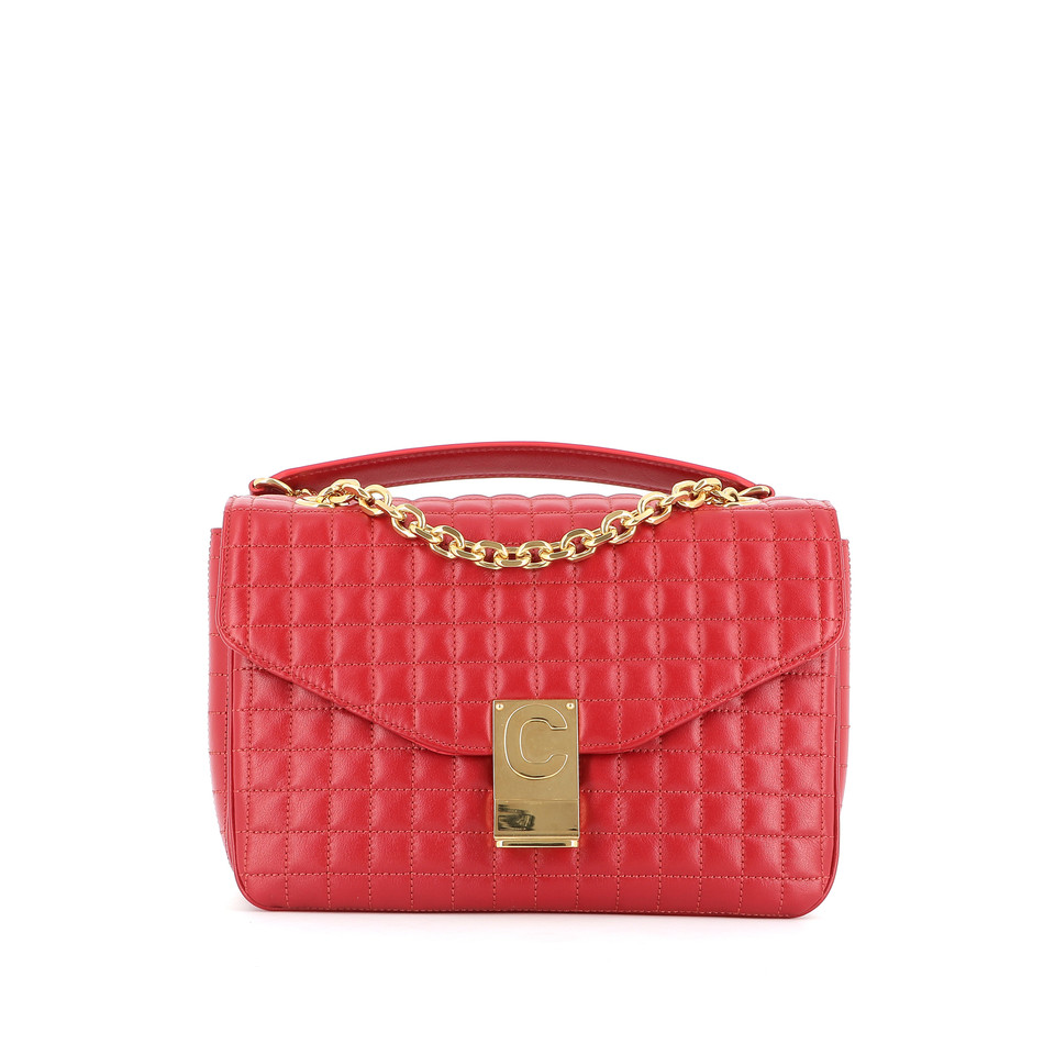 Céline C Bag in Pelle in Rosso