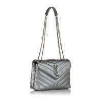 Yves Saint Laurent Shoulder bag Leather in Silvery