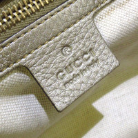Gucci Bamboo Shopper aus Leder in Grau