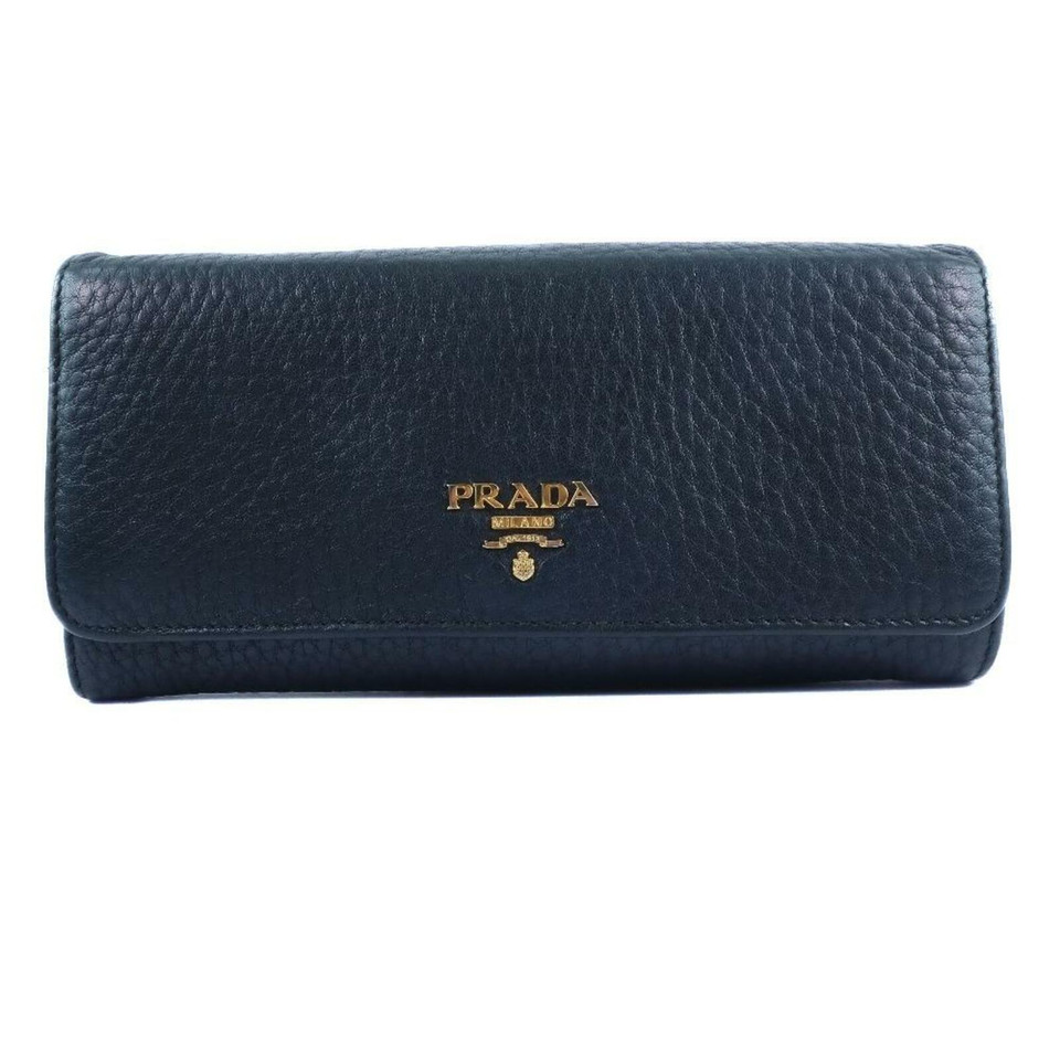 Prada Tasje/Portemonnee Leer in Blauw