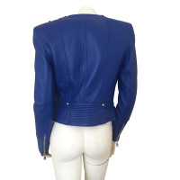 Balmain Lederjacke in Blau