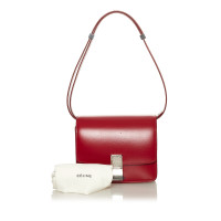 Céline Box Bag aus Leder in Rot