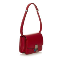 Céline Box Bag aus Leder in Rot