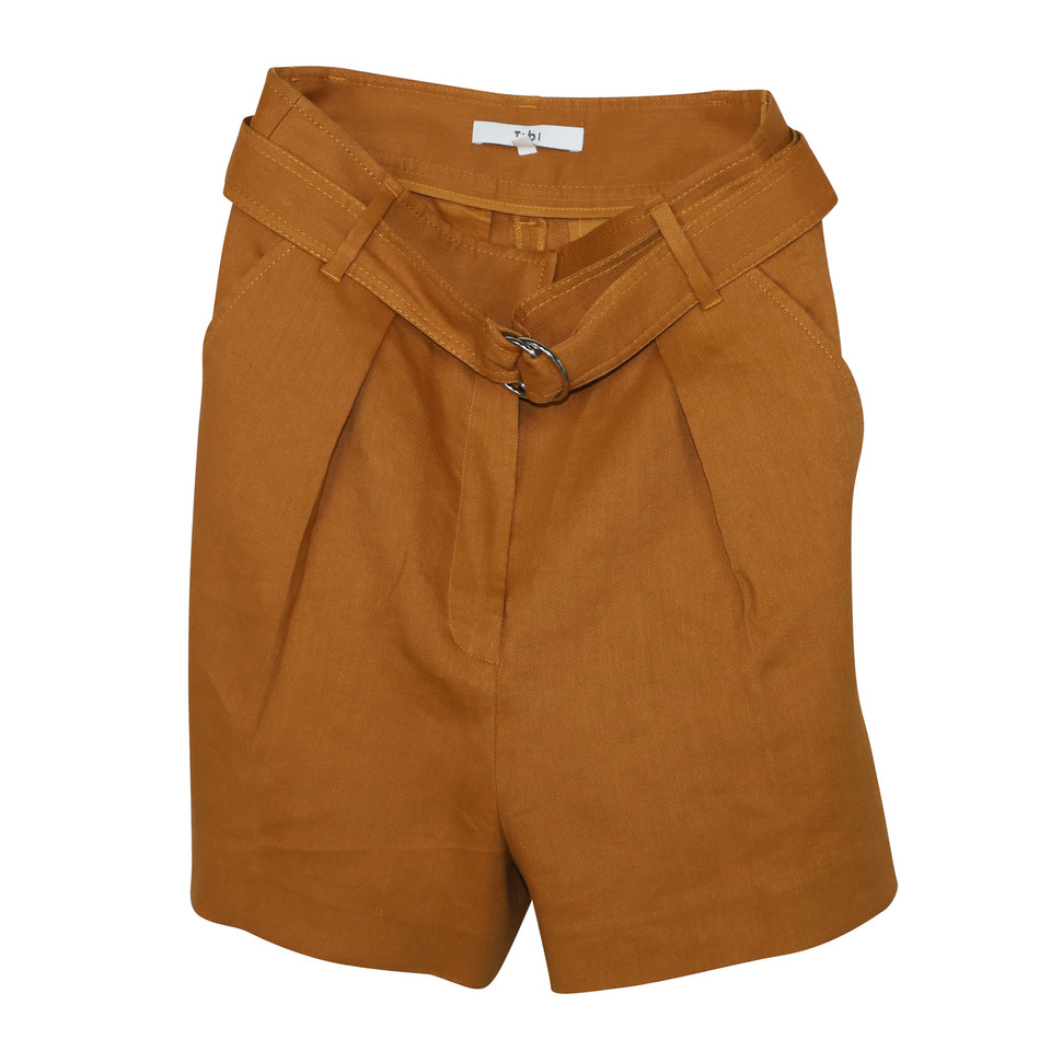 Tibi Short en Lin en Marron