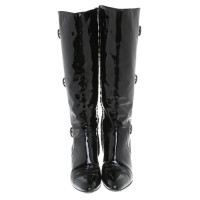 Bally Shiny leather boots in black