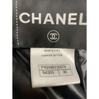 Chanel Jas/Mantel Leer in Zwart