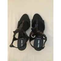 Miu Miu Sandals Canvas in Black