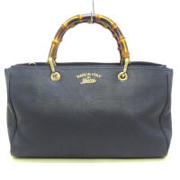 Gucci Bamboo Shopper in Pelle in Blu