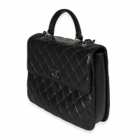 Chanel Flap Bag Top Handle Leer in Zwart