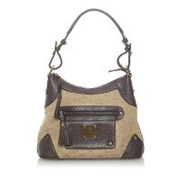 Mcm Schoudertas Canvas in Beige