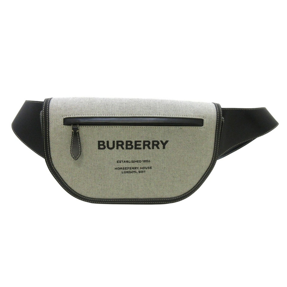 Burberry Clutch aus Canvas in Grau