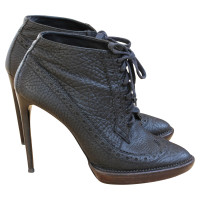 Burberry Prorsum Black Leather Heel Ankle Boots
