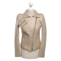 Drykorn Jacke/Mantel aus Leder in Beige