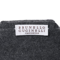 Brunello Cucinelli Kasjmier trui in grijs gemêleerd