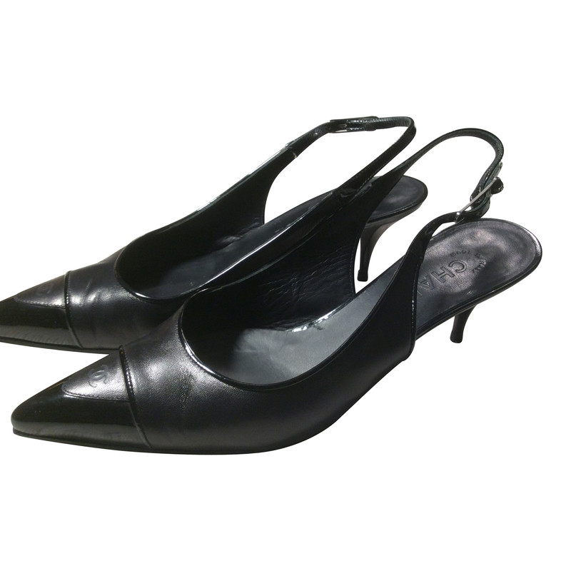 Chanel Schwarze Slingback-Pumps