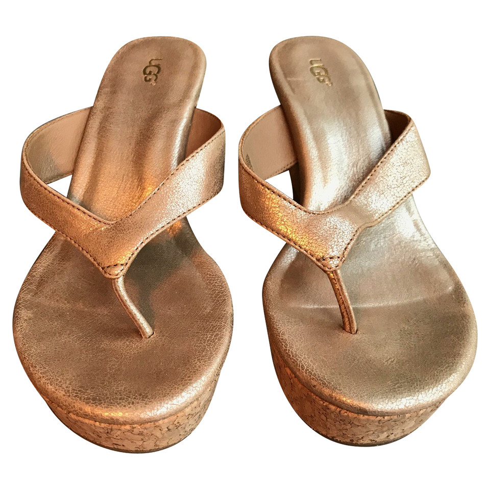 Ugg Australia Wedges Leather in Gold