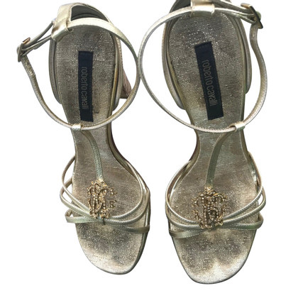 Roberto Cavalli Sandals Leather in Gold