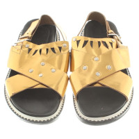 Marni sandali in pelle color oro