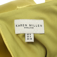 Karen Millen Zijden shirt in groen / geel