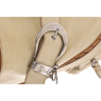 Christian Dior Gaucho Saddle Bag Leer in Beige