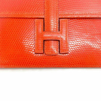 Hermès Jige Leer in Oranje