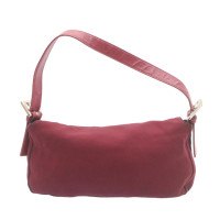 Fendi Baguette Bag in Cotone in Rosso