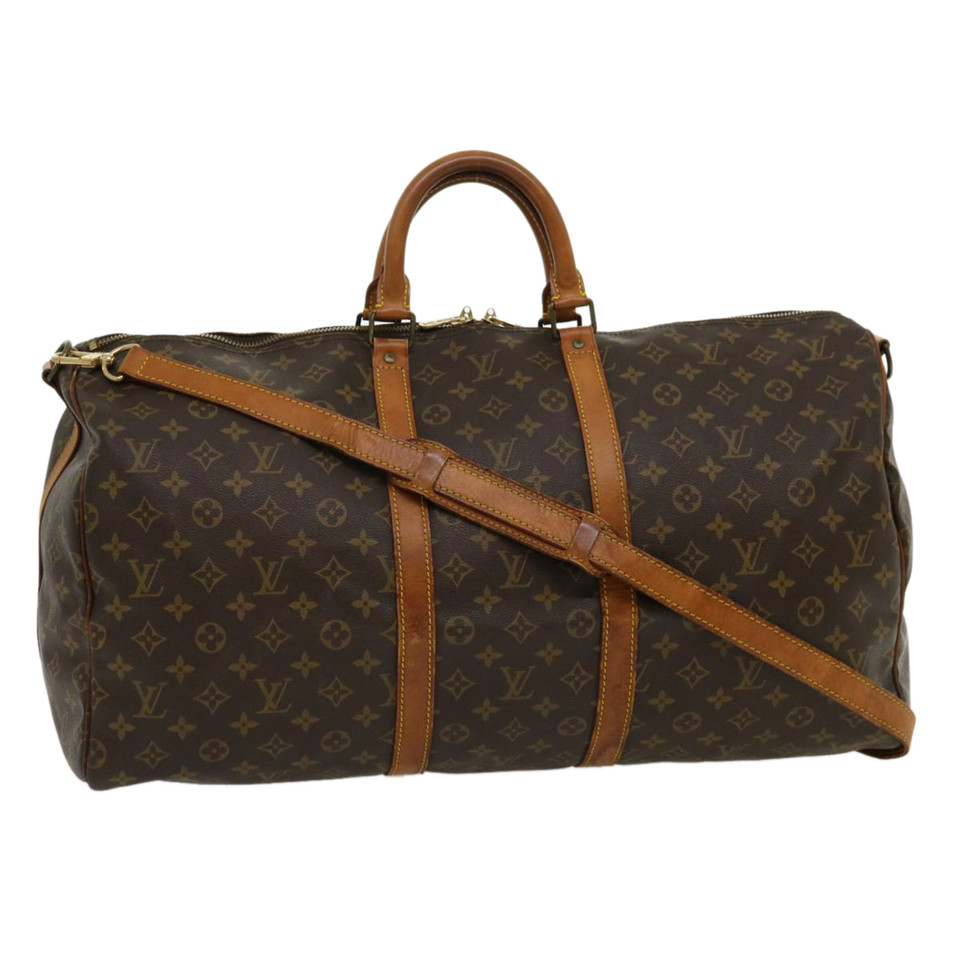 Louis Vuitton Keepall 55 Bandouliere Canvas in Bruin