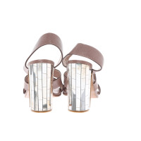 Rochas Sandals Leather in Taupe