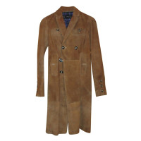 Dsquared2 Leather coat in Brown
