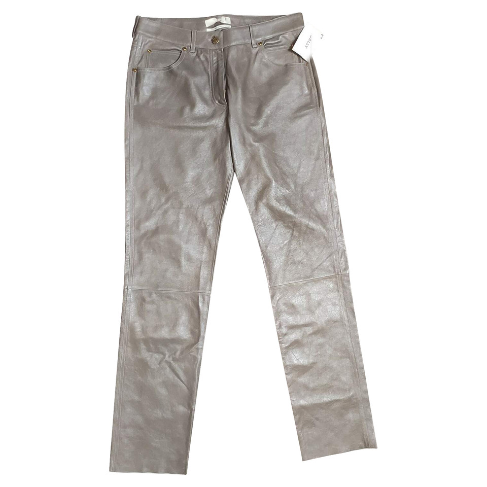 Bally Trousers Leather in Taupe