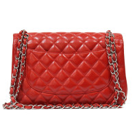 Chanel Timeless Classic Leer in Rood