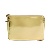 Chloé Clutch Bag Patent leather in Gold