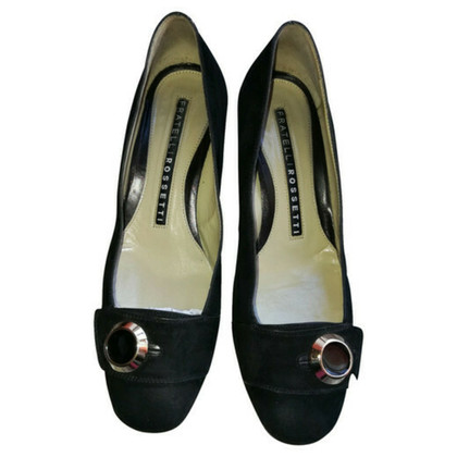 Fratelli Rossetti Pumps/Peeptoes aus Wildleder in Schwarz