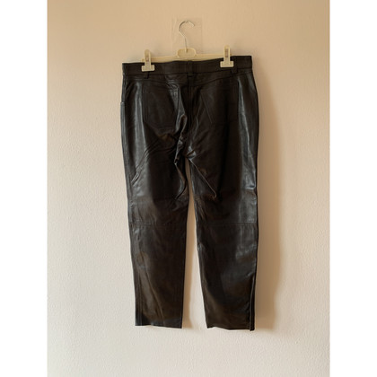 Armani Jeans Paire de Pantalon en Cuir en Noir