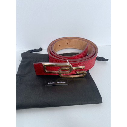 Dolce & Gabbana Cintura in Pelle in Rosso
