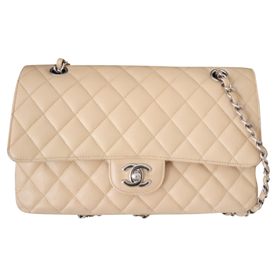 Chanel Classic Flap Bag Medium Leer in Huidskleur