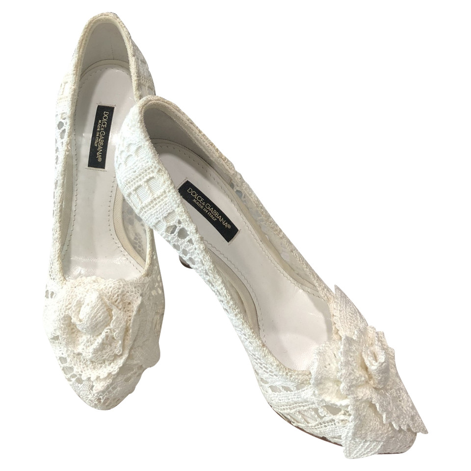 Dolce & Gabbana Pumps/Peeptoes Cotton in White