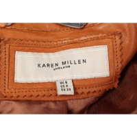 Karen Millen Jacke/Mantel aus Leder in Braun
