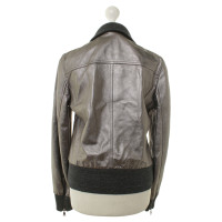 Dolce & Gabbana Leather jacket in silver