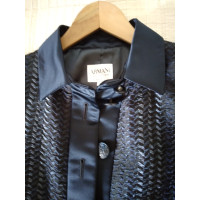 Giorgio Armani Jacket/Coat Silk in Blue