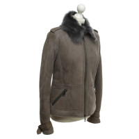 Burberry Lederjacke in Grau