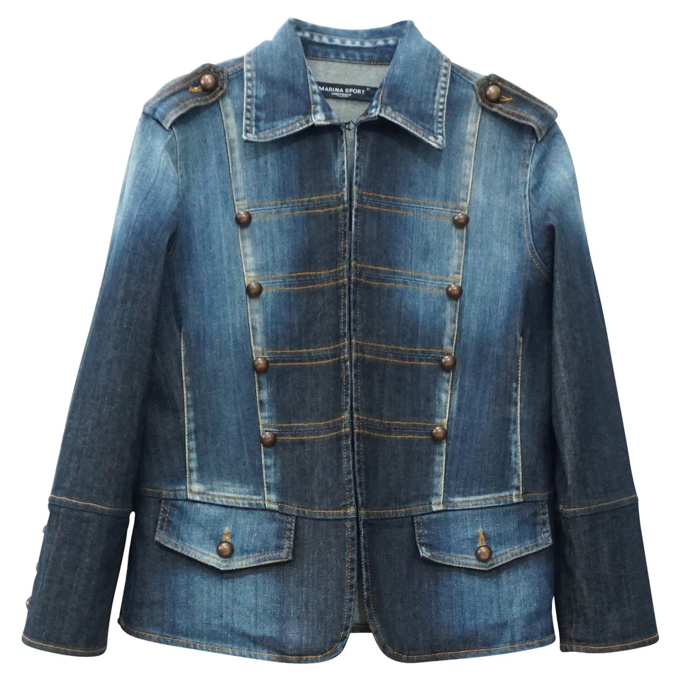 Marina Rinaldi Jacket/Coat Jeans fabric in Blue