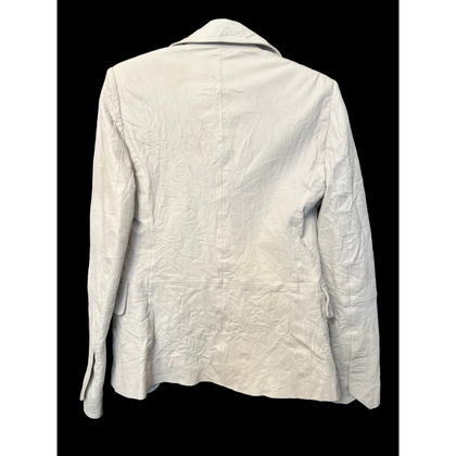 Zadig & Voltaire Jacke/Mantel aus Leder in Weiß