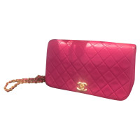 Chanel Flap Bag Leer in Fuchsia