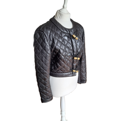 Camille Enrico Jacket/Coat Leather in Black