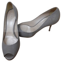 Casadei Pumps/Peeptoes aus Leder in Grau