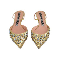 Rochas Sandals Leather in Gold